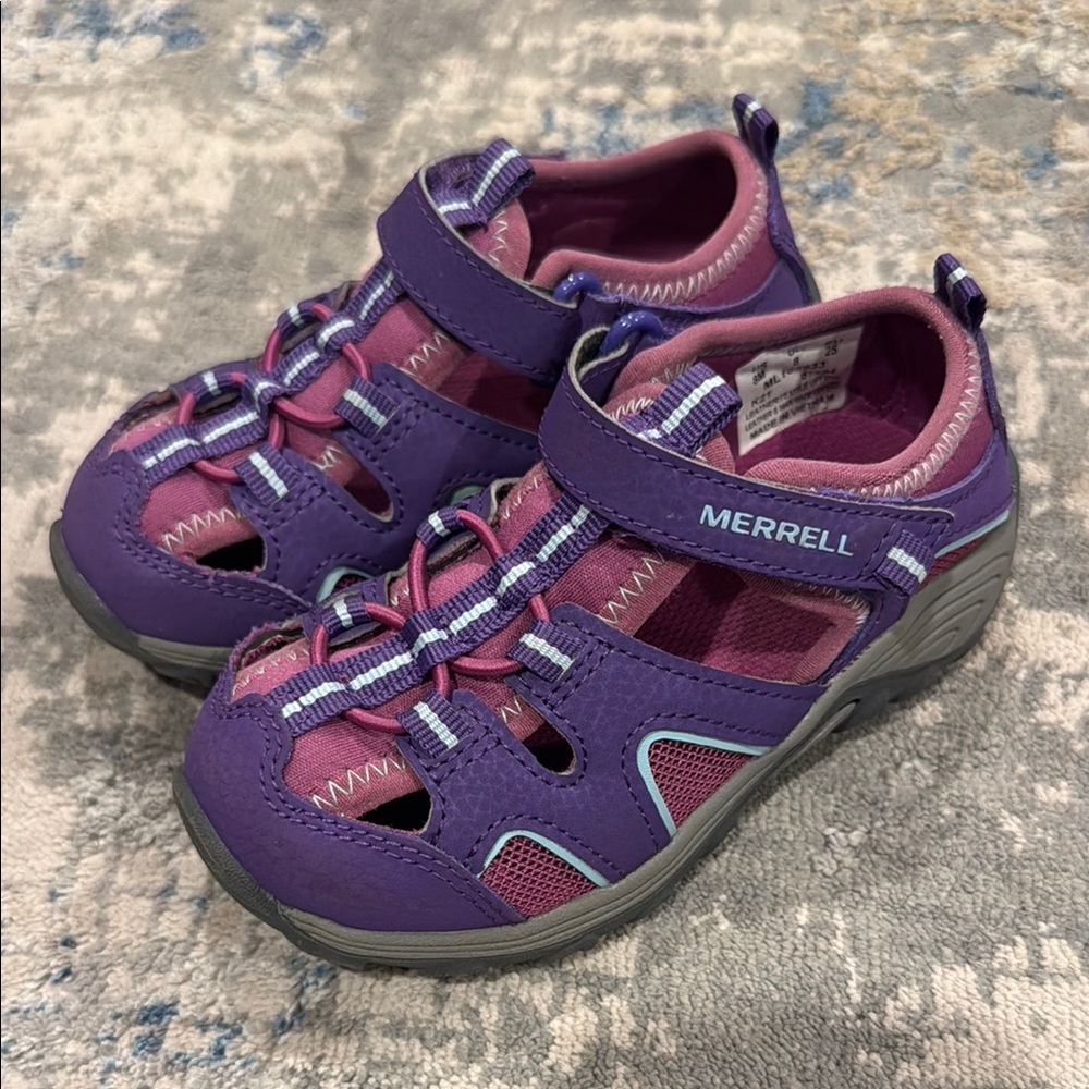 Merrell Purple Sandals with Protective Toe and Quick Lace System